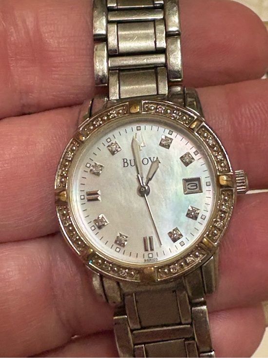 Bulova Jewelry - Vintage Bulova Women’s Diamond Two-Tone Silver and Gold 96R105 Bracelet Watches